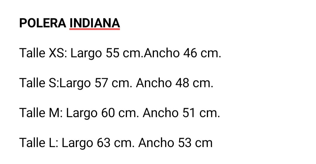 Polera Indiana